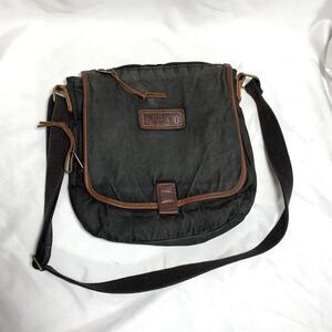 DULUTH TRADING Oil Cloth Sling Crossbody Messenger Bag Black